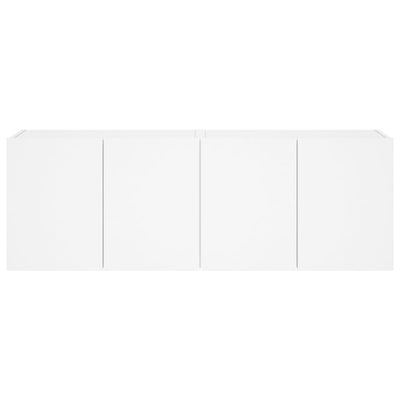 TV-seinäkaapit LED-valoilla 2 kpl valkoinen 60x35x41 cm