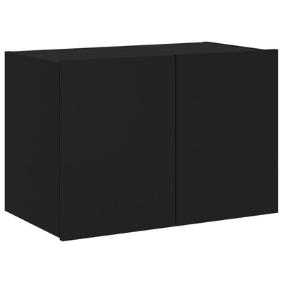 TV-seinäkaappi LED-valoilla musta 60x35x41 cm