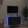 TV-seinäkaappi LED-valoilla musta 60x35x41 cm