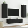 TV-seinäkaappi LED-valoilla musta 60x35x41 cm