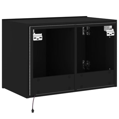 TV-seinäkaappi LED-valoilla musta 60x35x41 cm