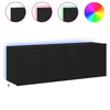 TV-seinäkaapit LED-valoilla 2 kpl musta 60x35x41 cm