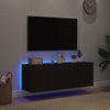 TV-seinäkaapit LED-valoilla 2 kpl musta 60x35x41 cm
