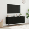 TV-seinäkaapit LED-valoilla 2 kpl musta 60x35x41 cm