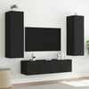 TV-seinäkaapit LED-valoilla 2 kpl musta 60x35x41 cm
