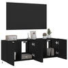 TV-seinäkaapit LED-valoilla 2 kpl musta 60x35x41 cm