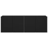 TV-seinäkaapit LED-valoilla 2 kpl musta 60x35x41 cm