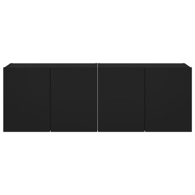 TV-seinäkaapit LED-valoilla 2 kpl musta 60x35x41 cm