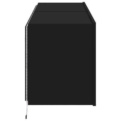 TV-seinäkaapit LED-valoilla 2 kpl musta 60x35x41 cm