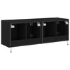 TV-seinäkaapit LED-valoilla 2 kpl musta 60x35x41 cm