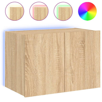 TV-seinäkaappi LED-valoilla Sonoma-tammi 60x35x41 cm