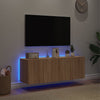 TV-seinäkaapit LED-valoilla 2 kpl Sonoma-tammi 60x35x41 cm