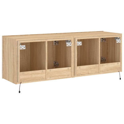 TV-seinäkaapit LED-valoilla 2 kpl Sonoma-tammi 60x35x41 cm