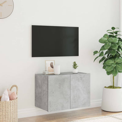 TV-seinäkaappi LED-valoilla betoninharmaa 60x35x41 cm
