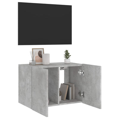 TV-seinäkaappi LED-valoilla betoninharmaa 60x35x41 cm