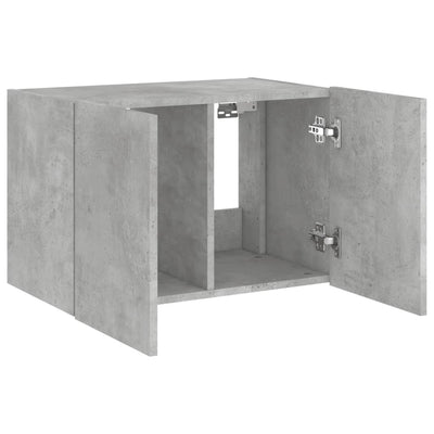 TV-seinäkaappi LED-valoilla betoninharmaa 60x35x41 cm