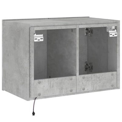 TV-seinäkaappi LED-valoilla betoninharmaa 60x35x41 cm