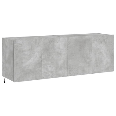 TV-seinäkaapit LED-valoilla 2 kpl betoninharmaa 60x35x41 cm