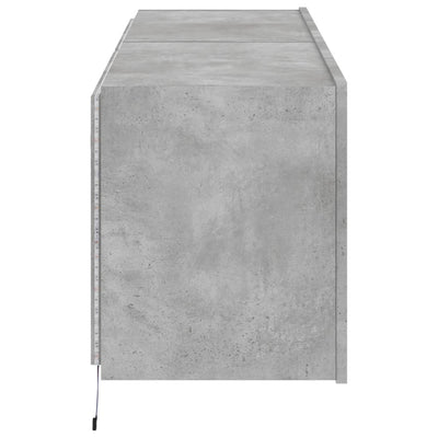 TV-seinäkaapit LED-valoilla 2 kpl betoninharmaa 60x35x41 cm