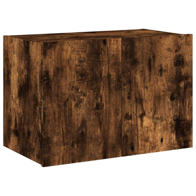 TV-seinäkaappi LED-valoilla savutammi 60x35x41 cm
