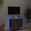 TV-seinäkaappi LED-valoilla savutammi 60x35x41 cm