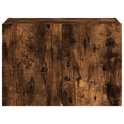TV-seinäkaappi LED-valoilla savutammi 60x35x41 cm