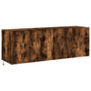 TV-seinäkaapit LED-valoilla 2 kpl savutammi 60x35x41 cm