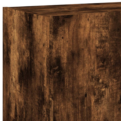 TV-seinäkaapit LED-valoilla 2 kpl savutammi 60x35x41 cm