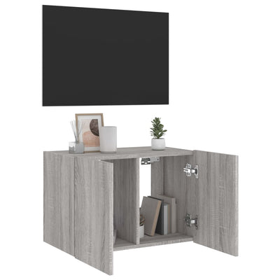 TV-seinäkaappi LED-valoilla harmaa Sonoma 60x35x41 cm