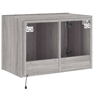 TV-seinäkaappi LED-valoilla harmaa Sonoma 60x35x41 cm