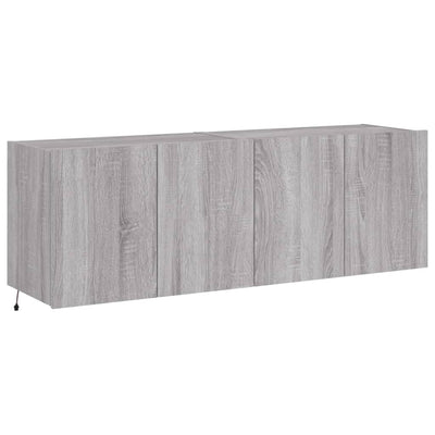 TV-seinäkaapit LED-valoilla 2 kpl harmaa Sonoma 60x35x41 cm