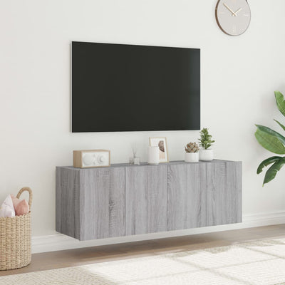 TV-seinäkaapit LED-valoilla 2 kpl harmaa Sonoma 60x35x41 cm