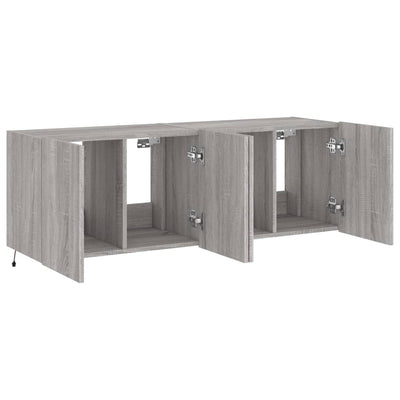 TV-seinäkaapit LED-valoilla 2 kpl harmaa Sonoma 60x35x41 cm