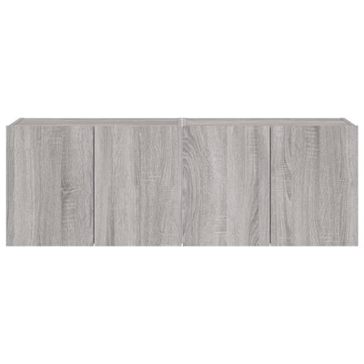TV-seinäkaapit LED-valoilla 2 kpl harmaa Sonoma 60x35x41 cm