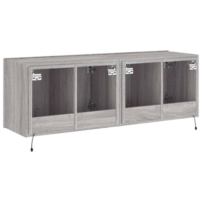 TV-seinäkaapit LED-valoilla 2 kpl harmaa Sonoma 60x35x41 cm