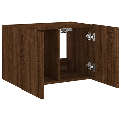 TV-seinäkaappi LED-valoilla ruskea tammi 60x35x41 cm