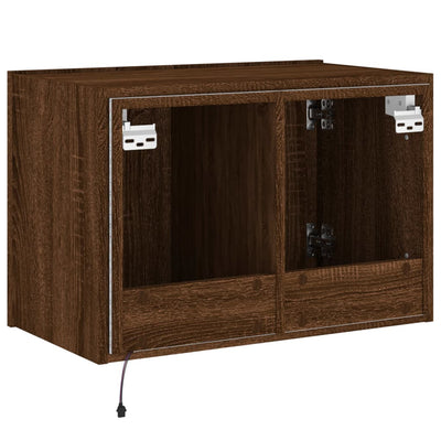 TV-seinäkaappi LED-valoilla ruskea tammi 60x35x41 cm