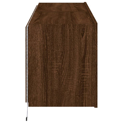 TV-seinäkaapit LED-valoilla 2 kpl ruskea tammi 60x35x41 cm