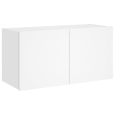 TV-seinäkaappi LED-valoilla valkoinen 80x35x41 cm