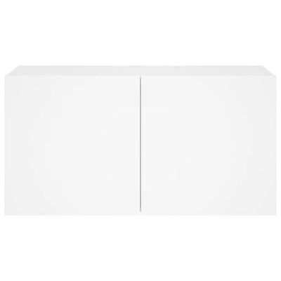 TV-seinäkaappi LED-valoilla valkoinen 80x35x41 cm