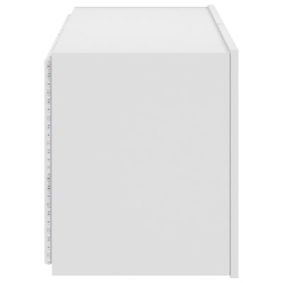 TV-seinäkaappi LED-valoilla valkoinen 80x35x41 cm