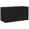 TV-seinäkaappi LED-valoilla musta 80x35x41 cm