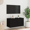 TV-seinäkaappi LED-valoilla musta 80x35x41 cm
