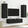 TV-seinäkaappi LED-valoilla musta 80x35x41 cm