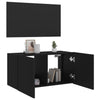 TV-seinäkaappi LED-valoilla musta 80x35x41 cm
