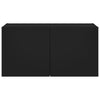 TV-seinäkaappi LED-valoilla musta 80x35x41 cm