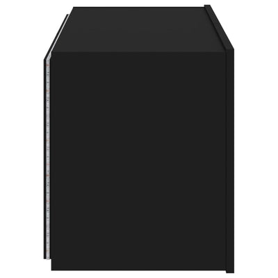 TV-seinäkaappi LED-valoilla musta 80x35x41 cm