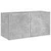 TV-seinäkaappi LED-valoilla betoninharmaa 80x35x41 cm