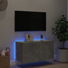 TV-seinäkaappi LED-valoilla betoninharmaa 80x35x41 cm