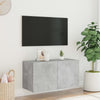 TV-seinäkaappi LED-valoilla betoninharmaa 80x35x41 cm